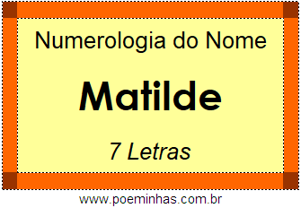 Numerologia do Nome Matilde