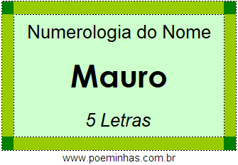Numerologia do Nome Mauro