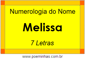 Numerologia do Nome Melissa