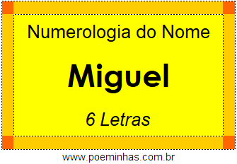Numerologia do Nome Miguel