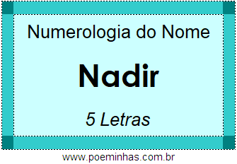 Numerologia do Nome Nadir