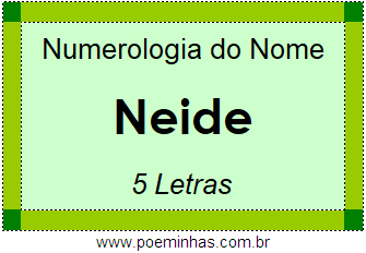Numerologia do Nome Neide