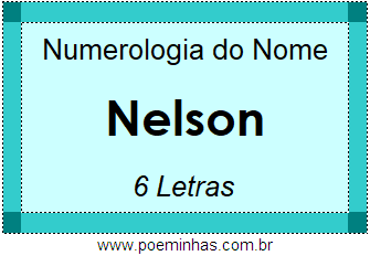 Numerologia do Nome Nelson