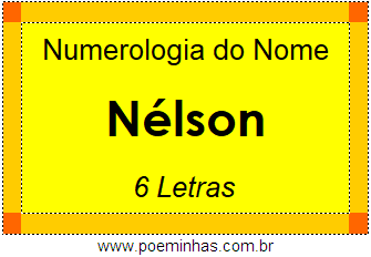 Numerologia do Nome Nélson