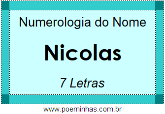 Numerologia do Nome Nicolas