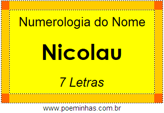 Numerologia do Nome Nicolau