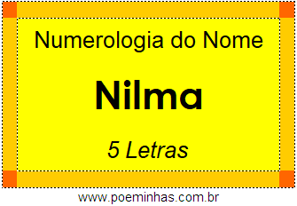Numerologia do Nome Nilma