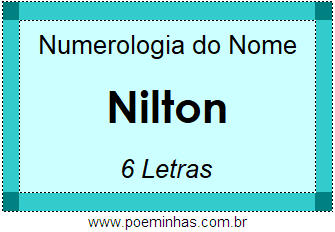 Numerologia do Nome Nilton