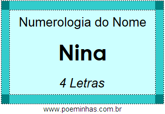 Numerologia do Nome Nina