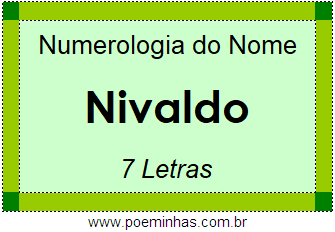 Numerologia do Nome Nivaldo
