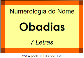 Numerologia do Nome Obadias