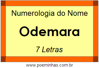 Numerologia do Nome Odemara