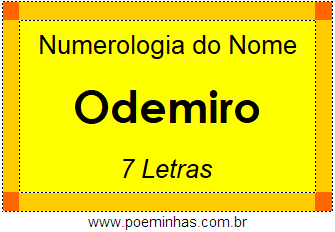 Numerologia do Nome Odemiro