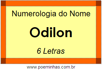 Numerologia do Nome Odilon