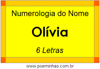 Numerologia do Nome Olívia