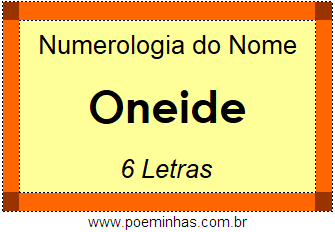 Numerologia do Nome Oneide