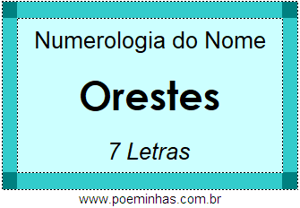 Numerologia do Nome Orestes