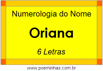 Numerologia do Nome Oriana