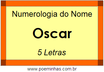 Numerologia do Nome Oscar