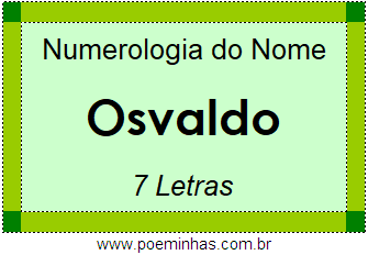 Numerologia do Nome Osvaldo