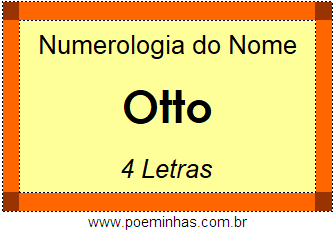 Numerologia do Nome Otto