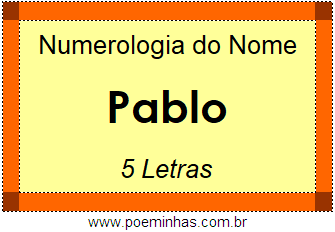 Numerologia do Nome Pablo