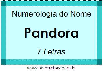 Numerologia do Nome Pandora
