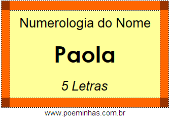 Numerologia do Nome Paola