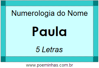 Numerologia do Nome Paula