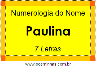 Numerologia do Nome Paulina