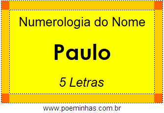 Numerologia do Nome Paulo