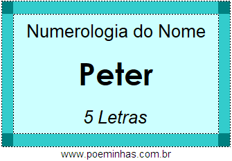 Numerologia do Nome Peter