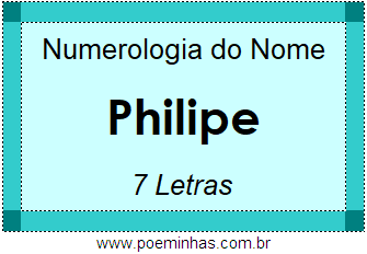 Numerologia do Nome Philipe