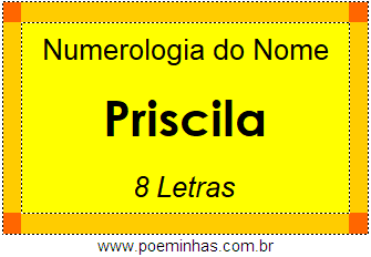 Numerologia do Nome Priscila