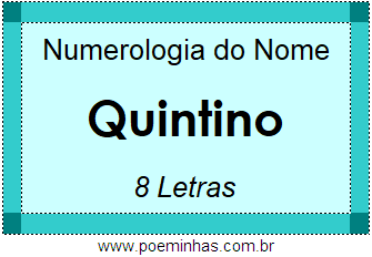 Numerologia do Nome Quintino