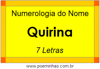 Numerologia do Nome Quirina