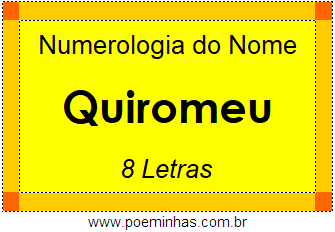 Numerologia do Nome Quiromeu