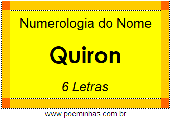 Numerologia do Nome Quiron