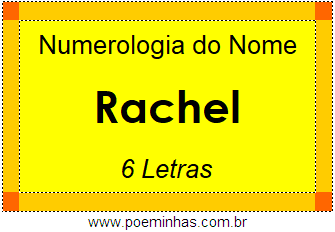 Numerologia do Nome Rachel