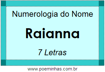 Numerologia do Nome Raianna