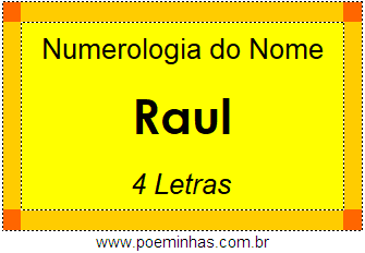 Numerologia do Nome Raul