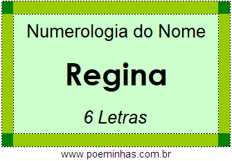Numerologia do Nome Regina
