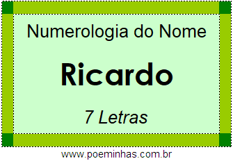 Numerologia do Nome Ricardo