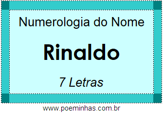 Numerologia do Nome Rinaldo