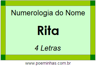 Numerologia do Nome Rita
