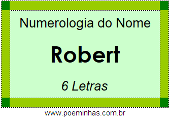 Numerologia do Nome Robert