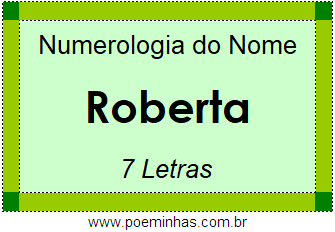 Numerologia do Nome Roberta