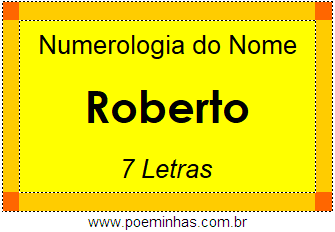 Numerologia do Nome Roberto