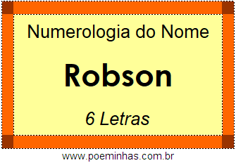 Numerologia do Nome Robson