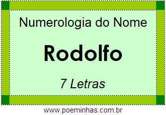 Numerologia do Nome Rodolfo